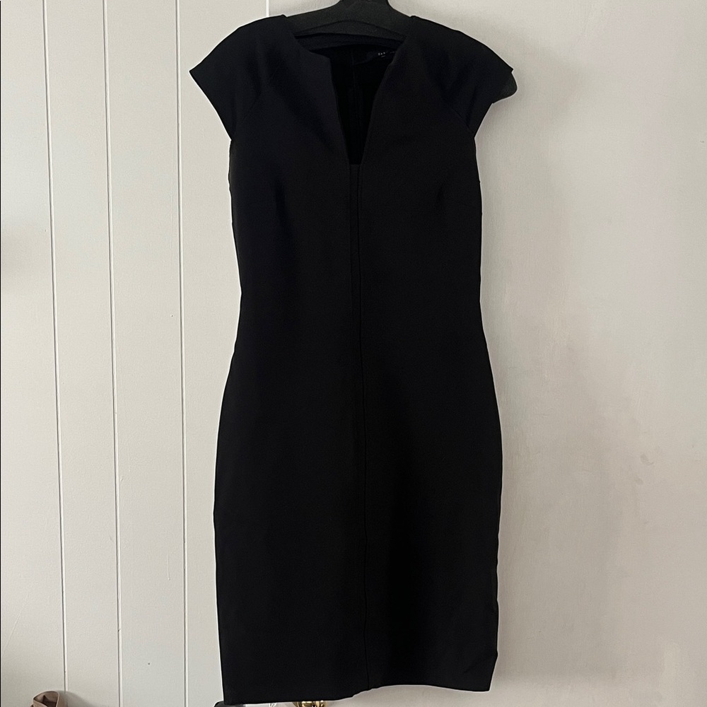 Zara Classic Black Mini Dress with Cap Sleeves